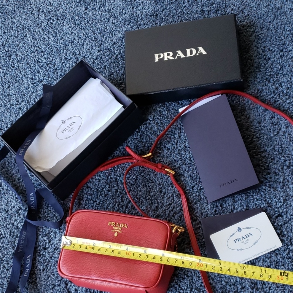 Prada Contenitore Tracolla Saffiano Fuoco Mini - image 5